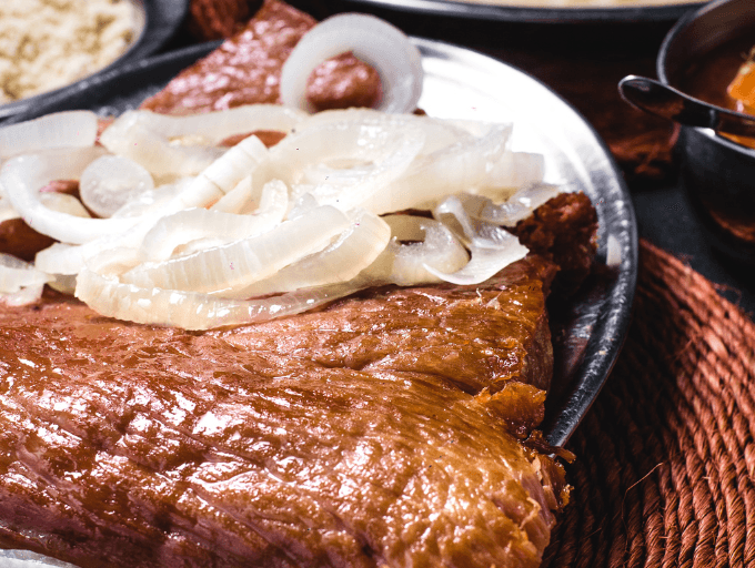 Carne de Fumeiro - prato típico baiano servido no Restaurante A Venda em Salvador-BA